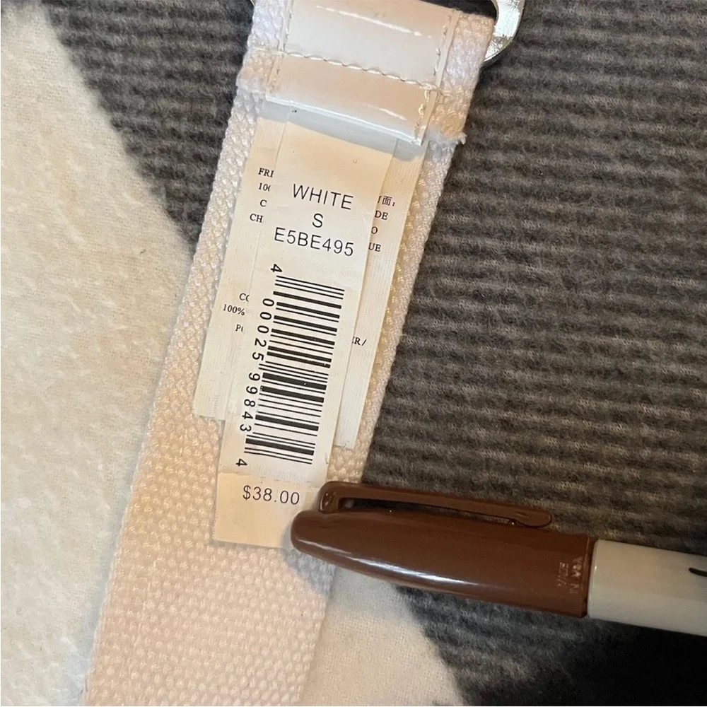 Armani Exchange Jeweled Buckle White Belt Women Size Small